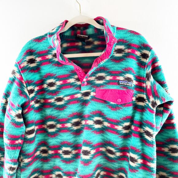 Patagonia T Snap Synchilla Long Sleeve Fleece Jacket Wild Desert Green XL - Picture 4 of 9